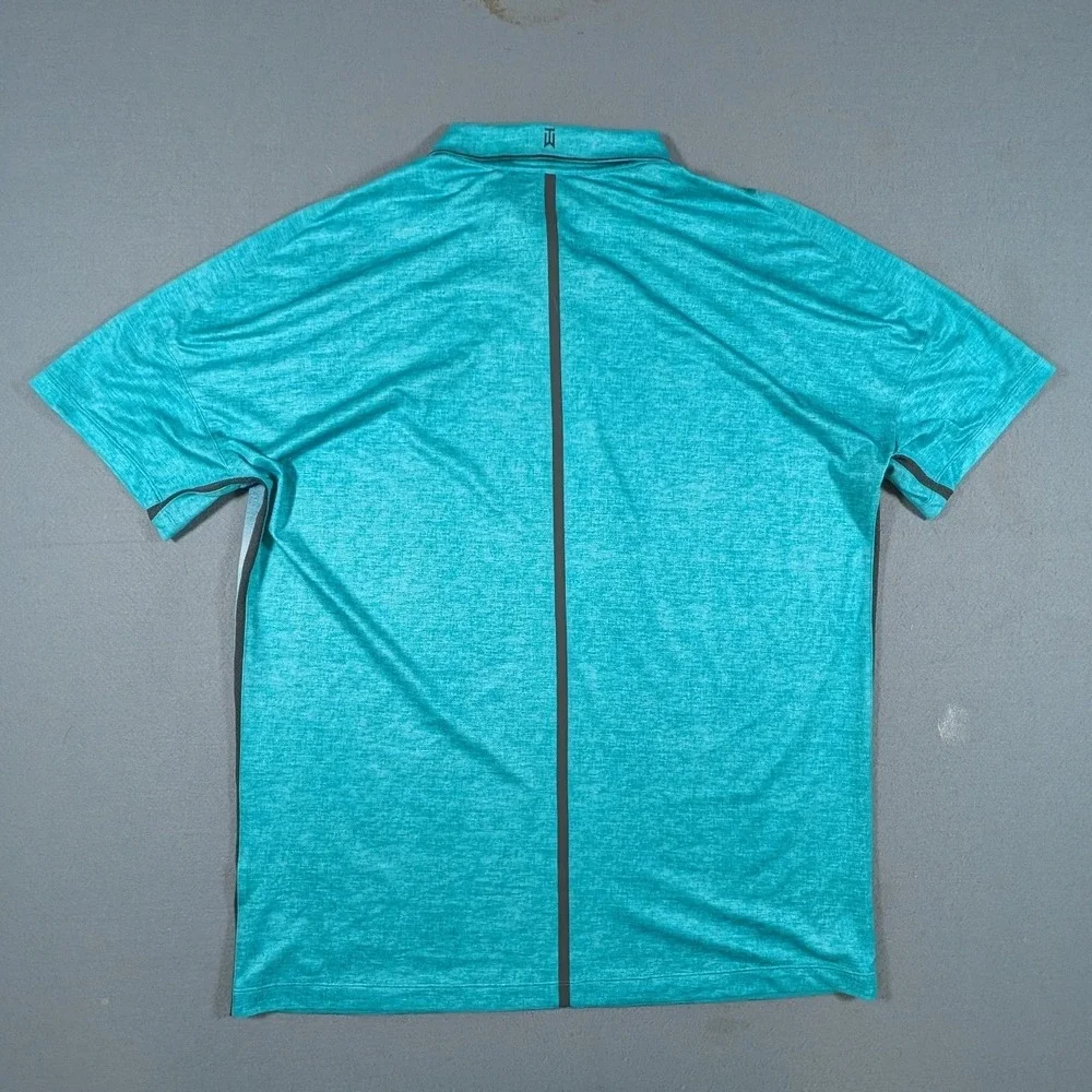 Nike Tiger Woods Collection Polo Mens XL Teal Ombre Gradient Golf Shirt